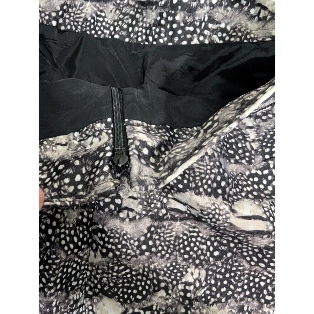 J.Crew Mini Skirt Sz 2 Feather Print Lined with Slip Pockets Back Zipper EUC 124